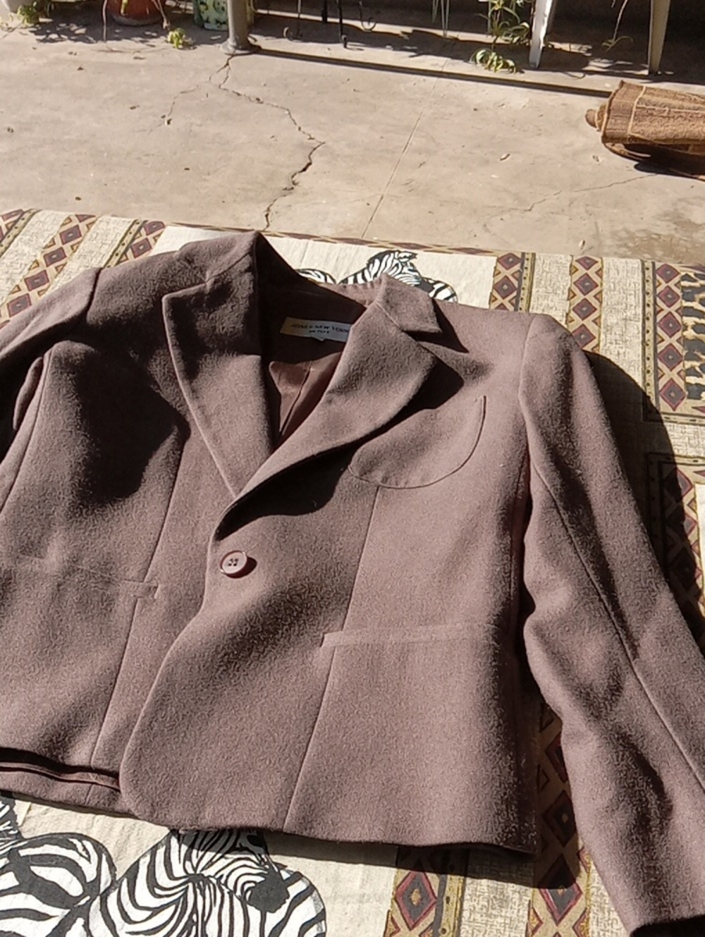 Jones New York Mauve-Brown Tailored Blazer